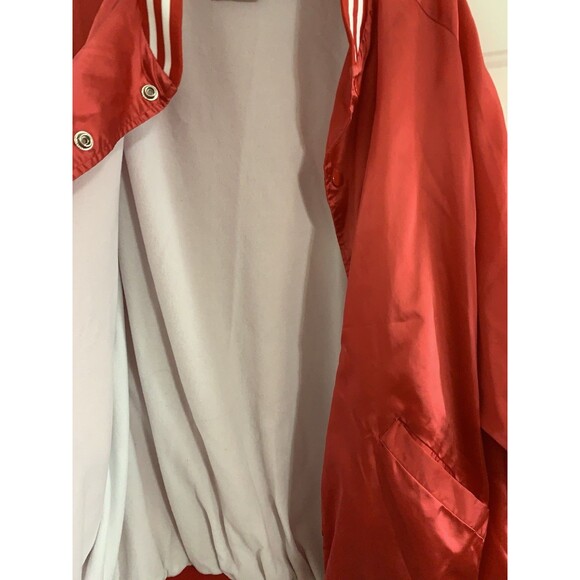Vintage Cardinal Red  Satin Bomber Jacket Mens L Basketball Logo (Flaws/Read) - Picture 9 of 16